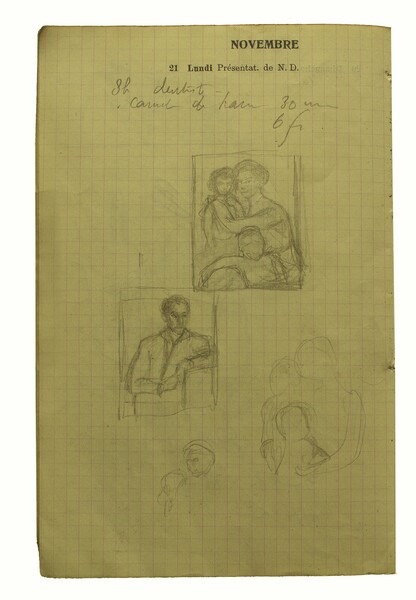 Mère avec deux enfants et homme accoudé